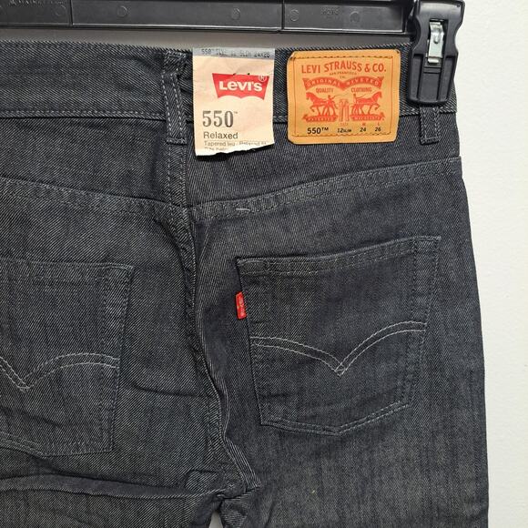 Levi’s 550 Women’s Jeans Size 12M W24 L26 Black Relaxed Fit Tapered Leg Denim NW - Picture 3 of 6